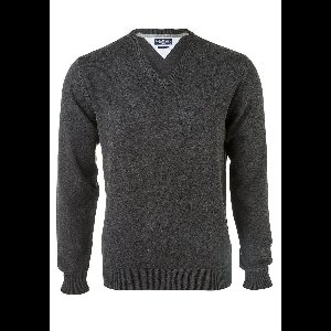 CASA MODA heren trui katoen - V-hals - antraciet