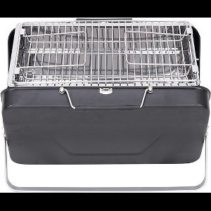Compacte BBQ - mini barbecue koffer - zwart - draagbaar - maat M