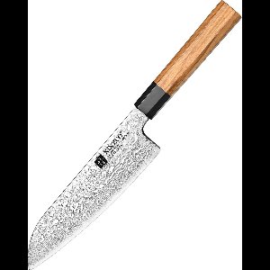 Professioneel Santokumes | Damascus staal (67 laags) | Octogonaal handvat van Olijfhout | Xinzuo PM8O Series