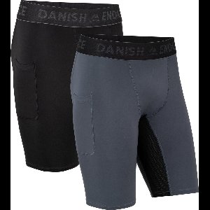 DANISH ENDURANCE Sportbroek met Zak voor Heren - Sportshorts - Hardlopen & Sporten- 2 pack - Maat XXL