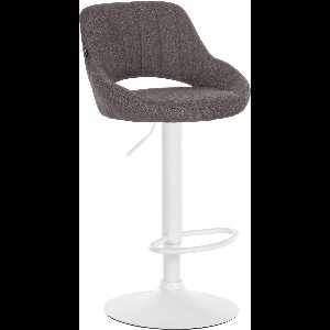 CLP Milet Barkruk - Met rugleuning - Verstelbaar - Stof - donkergrijs wit