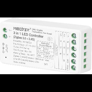 Mi-Light Mi-Boxer - (FUT037Z+) - 3 in 1 LED controller - RGB + RGBW + RGB+CCT (Zigbee 3.0 + 2.4GHz) - Voor besturing van een RGB, RGBW of RGB+CCT LED strip - Zigbee bediening en/of Mi-boxer 2.4GHz afstandsbediening - Voedingsadapter niet inbegrepen