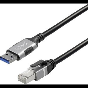 Maxtrack USB 3.2 Gen 1 (USB 3.0) / RJ45 Netwerk Adapter CAT 6 [1x USB 3.0 - 1x RJ45-stekker] 3 m Zwart