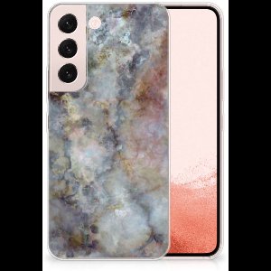 Samsung Galaxy S22 TPU Siliconen Hoesje Marmer Grijs