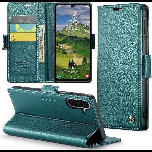 Zandarix Geschikt voor Samsung Galaxy A26 5G - Lederen Flip Wallet - Kaartenvakken - Standfunctie - Magneet - Book Case Hoesje - Groen