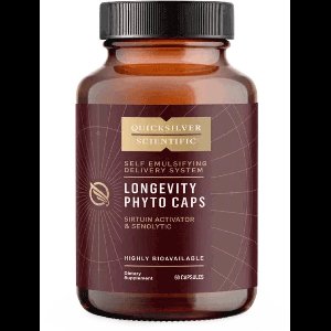 Quicksilver Scientific - Longevity Fyto / Phyto capsules - 60 capsules - Kurkuma-oleohars & Olie - 20 mg Curcuminoïden - Combinatie van Quercetine, Resveratrol en Pterostilbeen - Innovatieve Aflevertechnologie - Voedingssupplementen