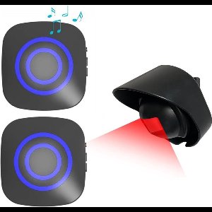 DailySupplies® Opritverklikker - Entreemelder - Doorgangsmelder - Beveiliging -2 Stuks - Zwart met Rood