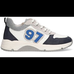 VINGINO VIN825165-420 Jongens Lage Sneakers - Blauw - Leer - Veters