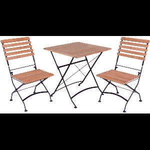 MaximaVida inklapbare vierkante acacia bistroset Toscana 70 cm zwart - stoelen zonder armleuning