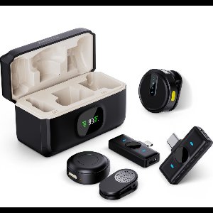 2-Pack Draadloze Microfoon met Oplaadcase - Geschikt voor Apple , Samsung, Laptop - Bluetooth Mini Microfoon - Podcast Microfoon