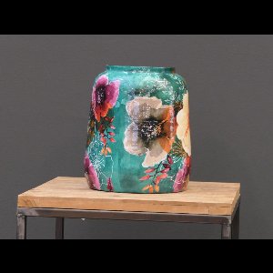 TS Collection bloempot blooming metaal 21x24cm smaragd