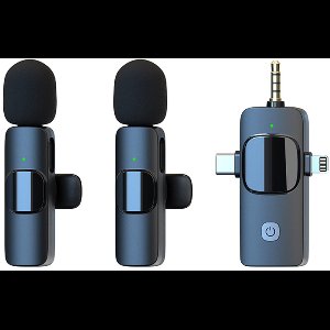 KINSI Draadloze Lavalier Microfoon - Professionele Mini Microfoon voor YouTube, Live Streaming & Vloggen - Met Ruisonderdrukking & Compatibel met Smartphone/PC