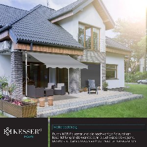 KESSER® klemzonwering met handzwengel balkon, balkonzonwering zonder boren, UV-bestendig, in hoogte verstelbaar, waterafstotend, zonwering, terrasoverkapping, eenvoudige montage