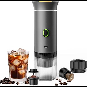 Cuhostki 1 Stuk Draagbaar Koffiezetapparaat - Grijze 3-in-1 Draagbare Koffiemachine Met Capsule Compatibiliteit - 7500mAh Batterij En 20Bar Druk - Type-C Oplaadbaar Reis Espresso Apparaat