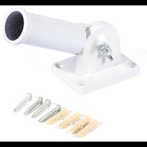 TheLau - Muurbeugel voor verstelbare houder van wit metaal voor vlaggenmast met windsok basis