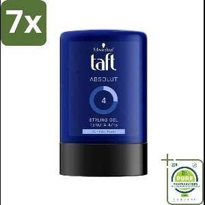 7 x Schwarzkopf - Taft - Absolut Haargel - Mannen - Langdurige Hold - 300 ml - Grootverpakking - Haar Gel - Haargel Voor Mannen - Langdurige Fixatie - Styling Gel - Taft Absolut