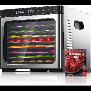 RVV® Voedseldroger - Droogoven - Fruitdroger - 9 Lagen - 30 tot 75 Graden- zilver - 41cm x 34cm x 31cm