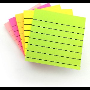 1200 Gevoerde Sticky Notes Vierkant 76x76mm in 12 Neon Kleuren - 12 Pads