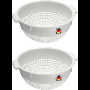 Vergiet 24cm Groot Zeef met 2 Handgrepen en 4 Steunbeugels - BPA-vrij Kunststof