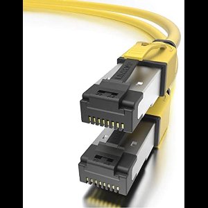 Cat8 Ethernet-Patchkabel 40Gbps - Dubbel Afgeschermd 2000MHz, Toekomstbestendige LAN-Kabel voor Snelle Netwerken - 25ft (7.6M)