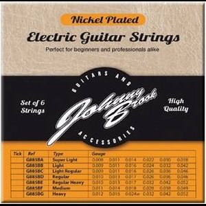 Set van 6 Nickel Plated Stalen Elektrische Gitaar Snaren - Gauge Heavy