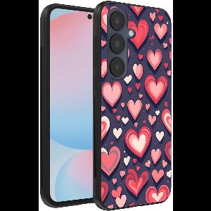 Smartphonica Telefoonhoesje Geschikt voor Samsung Galaxy S24 FE met Hartjes Opdruk - TPU Backcover Case With Heart Design geschikt voor Samsung Galaxy S24 FE