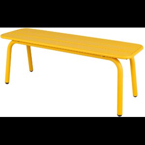 MaximaVida metalen tuinbank Max 120 cm okergeel - zonder rugleuning