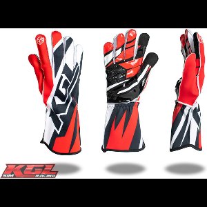 KGL Phantom Grip | Red, Black & White | (Sim) Racing Handschoenen - XL