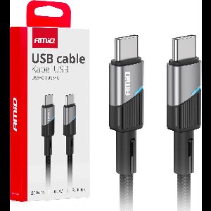 AMiO USB-C naar USB-C Kabel 60W 200cm FullLINK Premium - Hoogwaardige Snellader Oplaadkabel Snoer