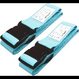 Bagageriemen voor Koffers (Blauw: 2 stuks) Goed zichtbare stevige Kofferbanden met bagagelabels. Reiskoffer riemen. Bagageriem Kofferband reis riem voor Kofferbagage. Tas band Kofferriem
