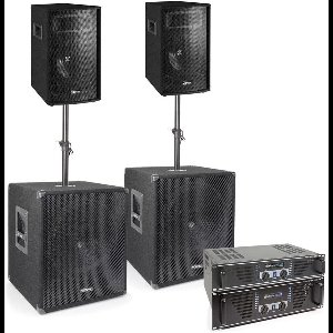 Vonyx 1700W Subwoofer Set Super Bass 1700 met Versterkers