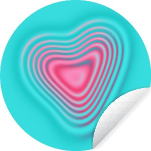 WallCircle - Muurstickers - Behangcirkel - Hart - Water - Abstract - ⌀ 120 cm - Muurcirkel - Zelfklevend - Ronde Behangsticker XXL