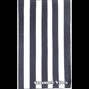 Beach Club Strandlaken Summer Vibes - Antraciet - 100x180 cm - Microvezel Handdoek - Badlaken - Reishanddoek Sneldrogend