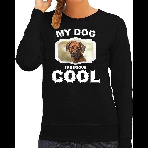 Rhodesian ridgeback honden trui / sweater my dog is serious cool zwart - dames - Pronkruggen liefhebber cadeau sweaters M