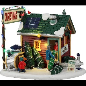 Lemax - 'Tiny House Tree Lot' - Verlichte Gebouw - Exclusief adapter (Werkt op batterijen)