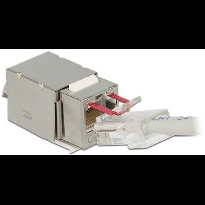 STP CAT6 Gigabit Keystone module RJ45 (beveiligd) - LSA (toolless) / metaal