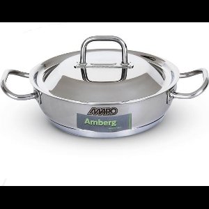 Amberg hoge braadpan met handgrepen en deksel 24 cm