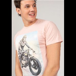 DEELUXE T-shirt met motorprintRINGO Old Pink