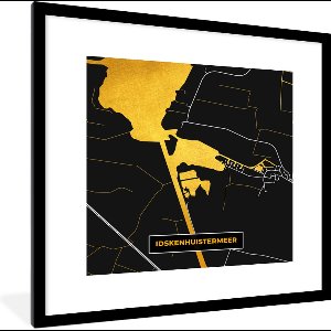 Fotolijst incl. Poster - Kaart - Plattegrond - Stadskaart - Idskenhuistermeer - Goud - 40x40 cm - Posterlijst