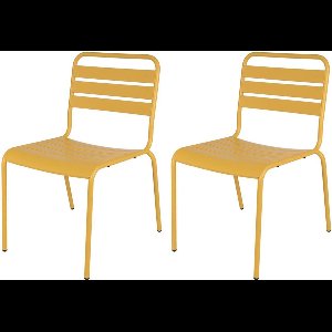 MaximaVida metalen tuinstoel Max XXL okergeel - doos per 2 stuks