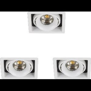 Inbouwspot Bjorn 1 wit set 3 stuks