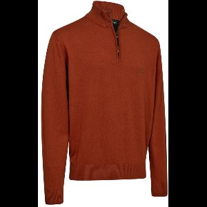 8119 Deerhunter Harrington ½-Zip Knit Oak Rust Melange-M