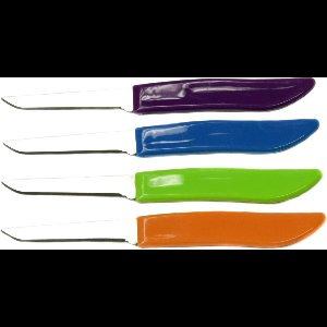 2.5 Inch Paringsmes, Multicolore Handgreep, Roestvrij Staal, Set van 4