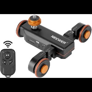 NEEWER 3 wielen draadloze videocamera statief dolly, 3 versnellingen gemotoriseerde elektrische rail dolly auto met afstandsbediening, compatibel met DSLR-camera camcorder Gopro iPhone smartphone (zwart)