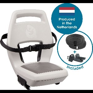 Qibbel Junior 6+ Fietsstoeltje Achter Bagagedrager bevestiging - QuickConnect - Fietszitje – Pebble Grey - inclusief voetbeschermingsplaten en voetsteunen