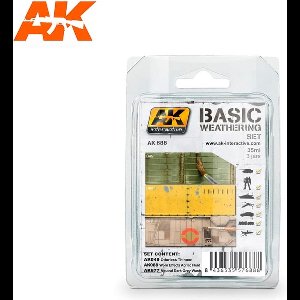 AK Interactive AK688 - Basic Weathering Set  3 x 35ml