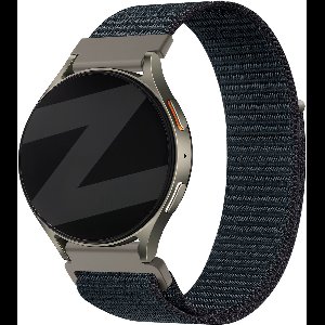 Bandz Smartwatch bandje 20mm nylon 'Easy fit' met klittenband - geschikt voor Samsung Galaxy Watch 4 / 5 / 6 / 7 (Classic / Pro) / 3 - 41mm / Active - 40 & 44mm / FE - Amazfit GTS 1-2-3-4 - Polar Ignite / Unite / Pacer (grijsblauw)