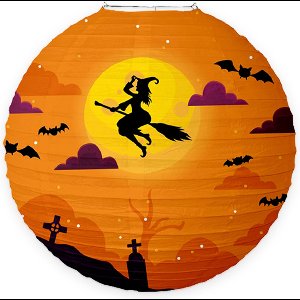 LUQ - Heks - Halloween - Lampion - Lichtje - Lampionstokje - Treklampion - Papier - Sint Maarten - Kind - 1 Stuk