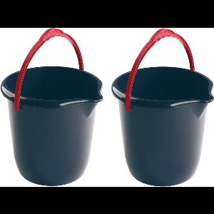 4x Donkerblauwe schoonmaakemmers/huishoudemmers 10 liter 28 cm