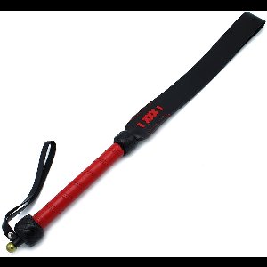 Kiotos - Zwart/Rode Lederen Lange Paddle Flapzweep